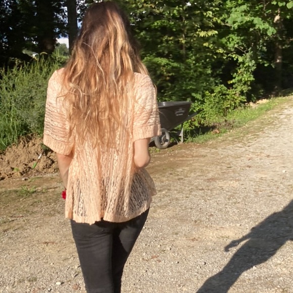 Free People Cream Lace Top - Picture 7 of 9